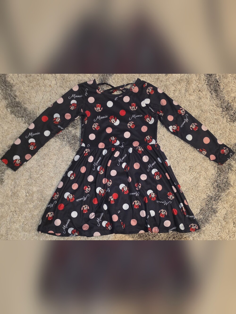 Minnie Mouse Long Sleeve Polka Dot Dress - Size 4/5